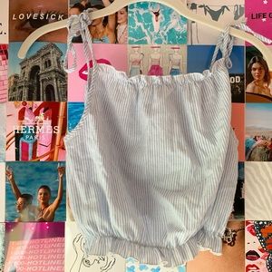 BRANDY MELVILLE BLUE/WHITE STRIPE TANK TOP